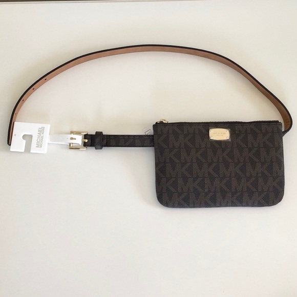 Michael Kors Adjustable Chocolate Belt Bag SMALL Fit - Picture 7 of 14